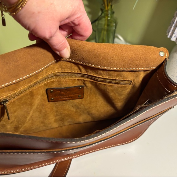 Patricia Nash Tan Leather Crossbody Bag with Stud Accents - Picture 7 of 8